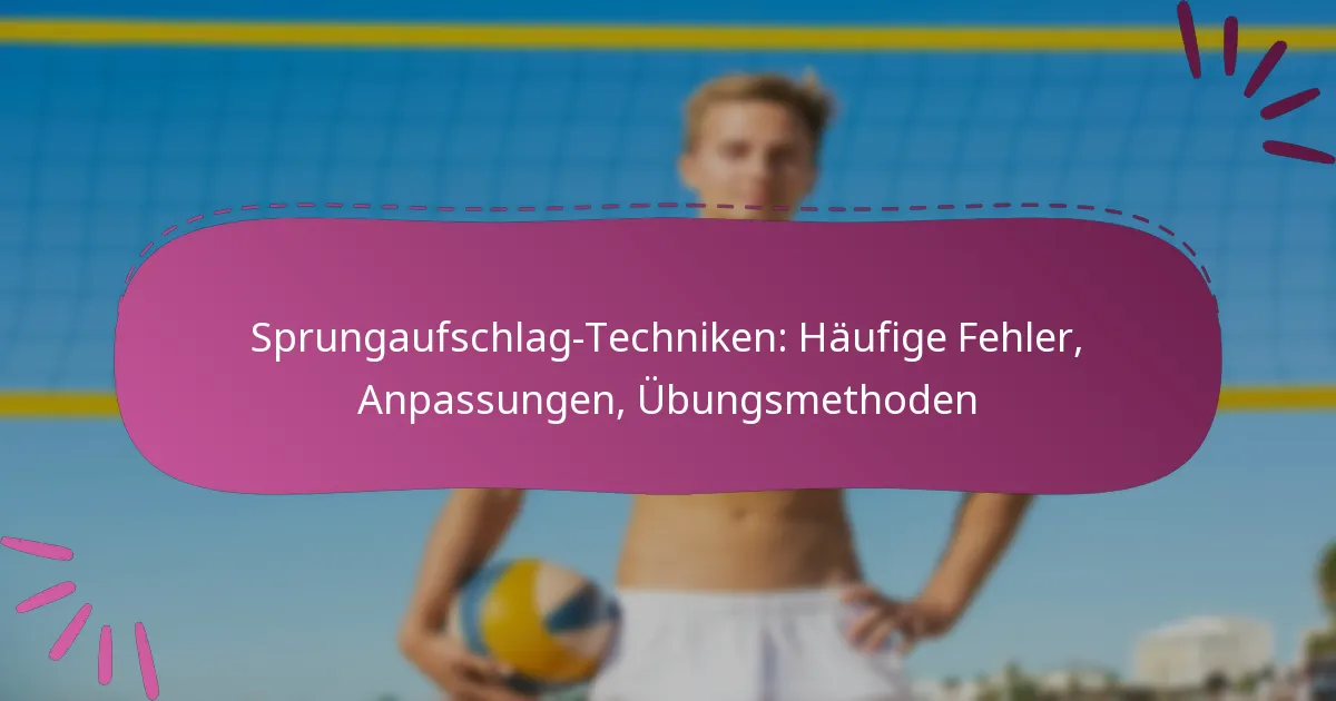 Sprungaufschlag-Techniken: Häufige Fehler, Anpassungen, Übungsmethoden