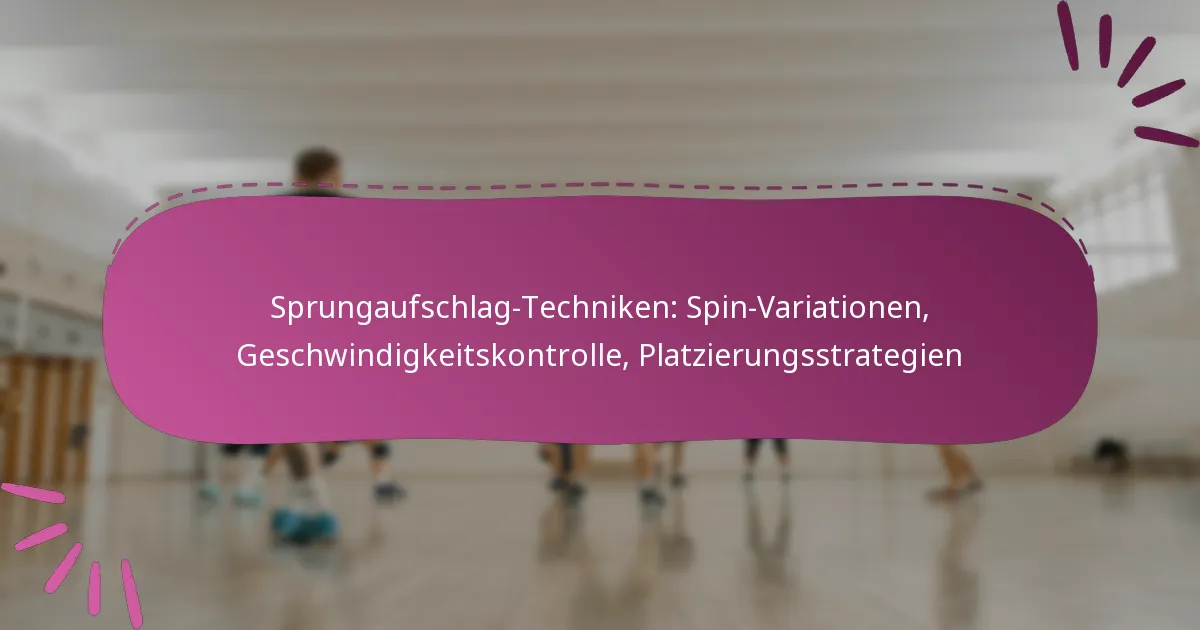 Sprungaufschlag-Techniken: Spin-Variationen, Geschwindigkeitskontrolle, Platzierungsstrategien
