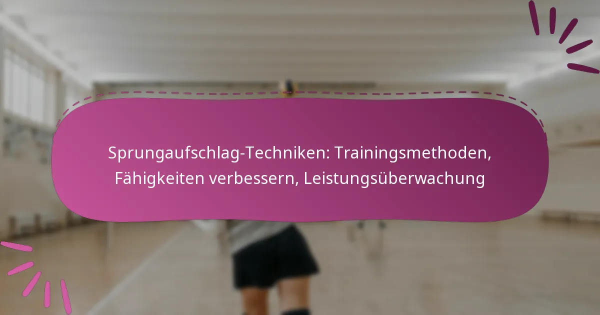Sprungaufschlag-Techniken: Trainingsmethoden, Fähigkeiten verbessern, Leistungsüberwachung
