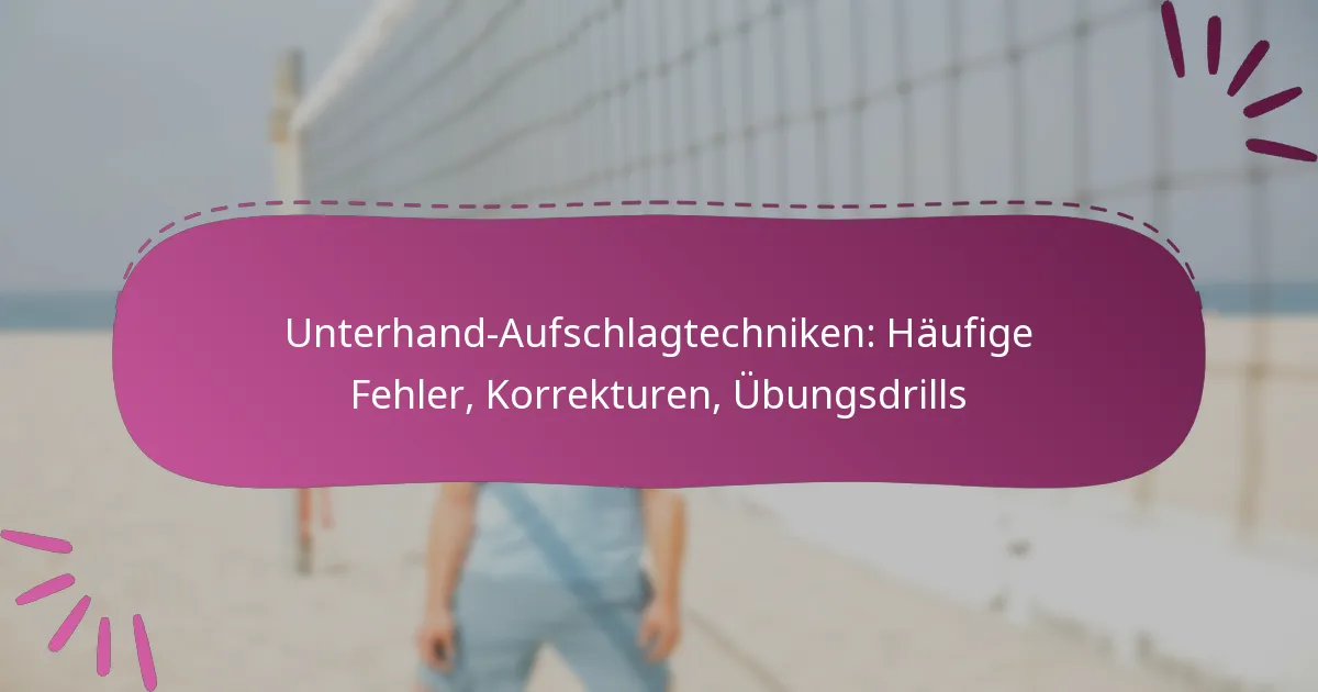 Unterhand-Aufschlagtechniken: Häufige Fehler, Korrekturen, Übungsdrills