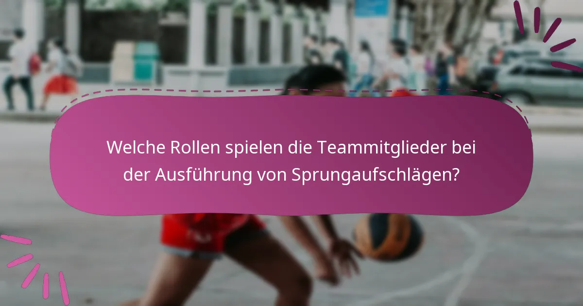 Welche Rollen spielen die Teammitglieder bei der Ausführung von Sprungaufschlägen?