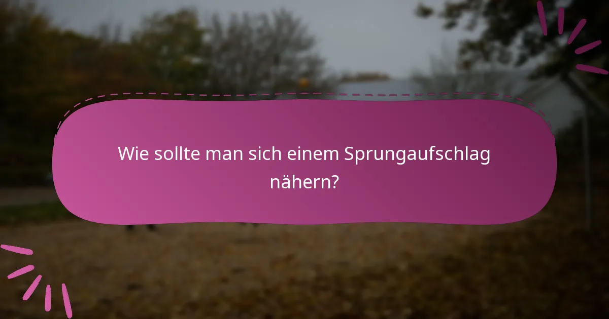 Wie sollte man sich einem Sprungaufschlag nähern?